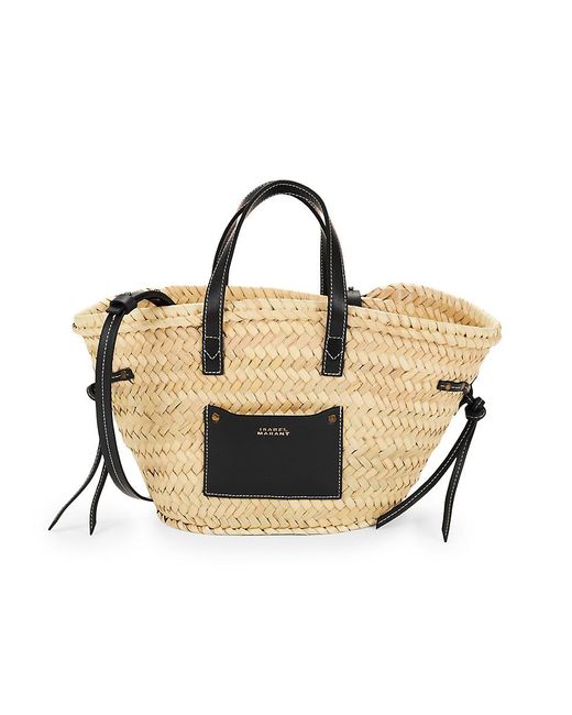 Isabel Marant Cadix Leather & Straw Beach Tote in Natural | Lyst UK