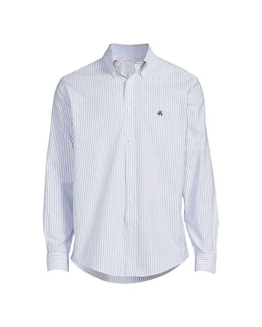 Brooks Brothers Regent Fit Striped Shirt in White for Men | Lyst