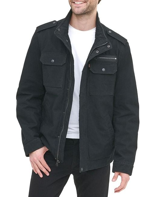 Black military field jacket best sale