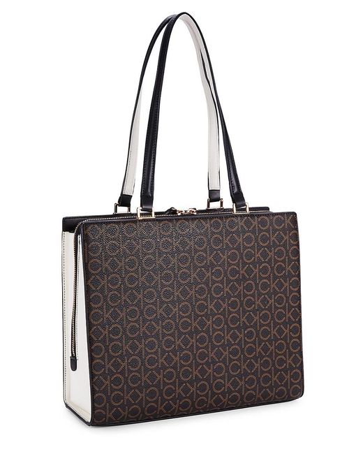 Calvin Klein Black Astrid Monogram Box Tote