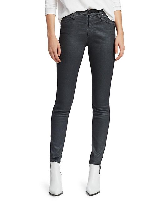 AG Jeans Denim Farrah Distressed High-rise Skinny Jeans in Blue | Lyst ...