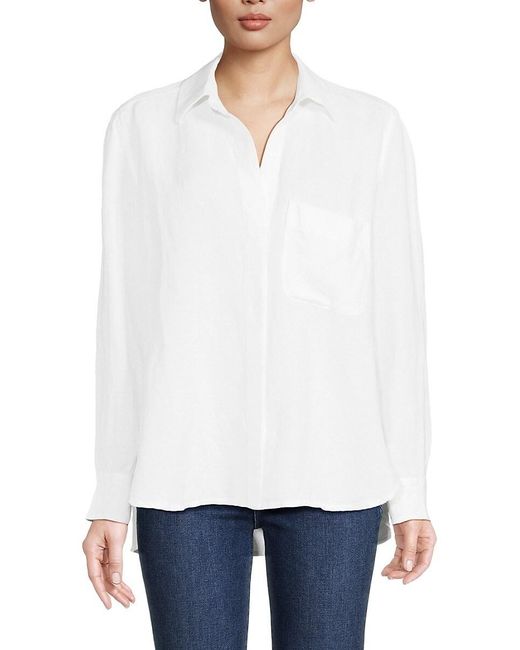 French Connection White 'Birdie Linen Blend Shirt
