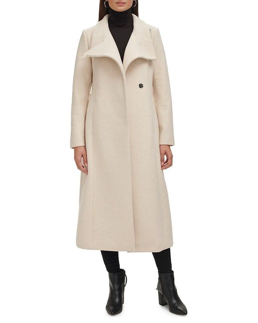 Kenneth Cole Belted Wool Blend Wrap Coat in Natural Lyst UK