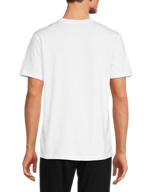 Moschino White Solid Cotton Tee for men