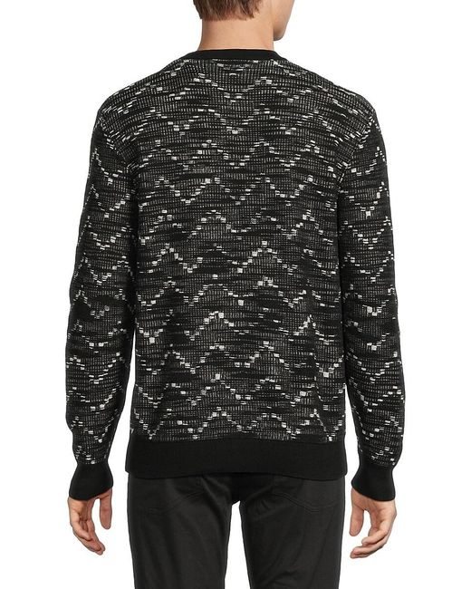Missoni Black Zigzag Wool Crewneck Sweater for men
