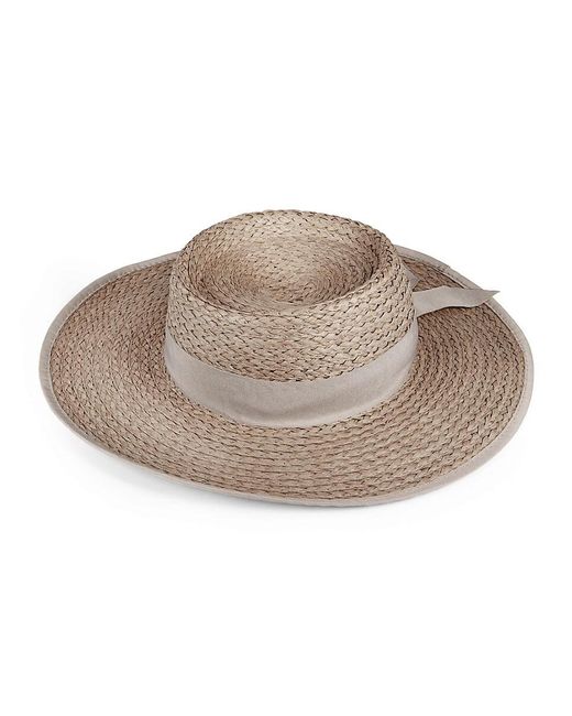 Vince Camuto Gray Straw Gondolier Hat