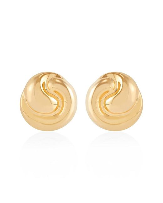 Saks Fifth Avenue White 18K Sterling Swirl Stud Earrings