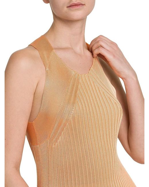 Jil Sander Orange Rib-Knit Tunic Tank