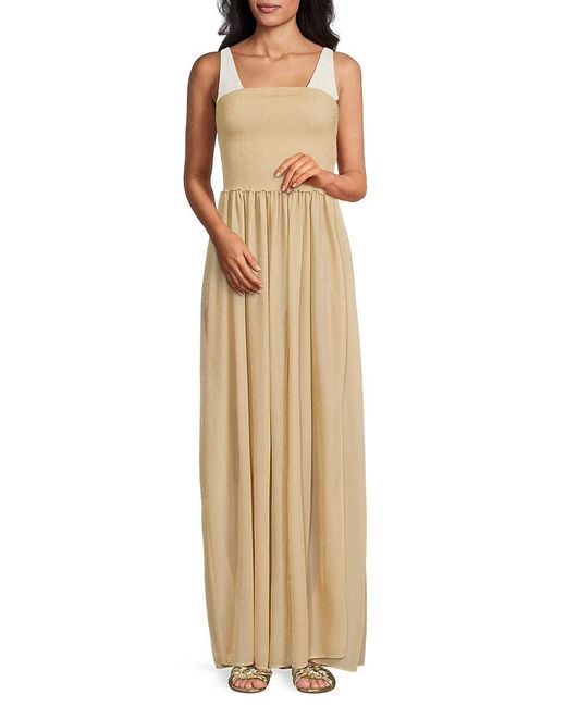 Ramy Brook Calista Metallic Bandeau Maxi Dress in Natural Lyst