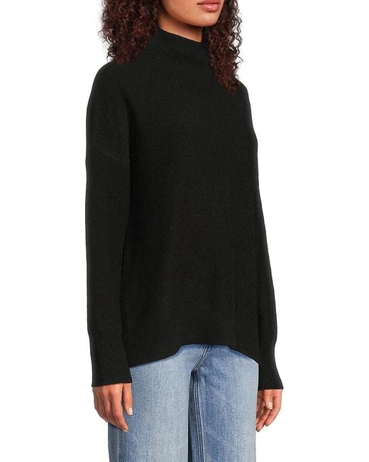 Saks Fifth Avenue White Drop Shoulder 100% Cashmere Sweater