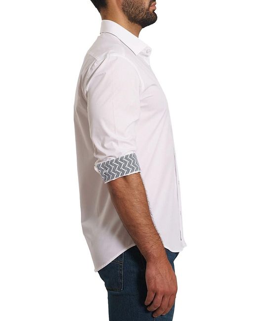 Jared Lang White 'Trim Fit Pima Cotton Blend Shirt for men