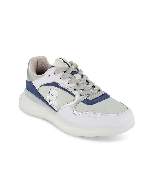 Karl Lagerfeld Blue Low Top Runner Sneakers for men