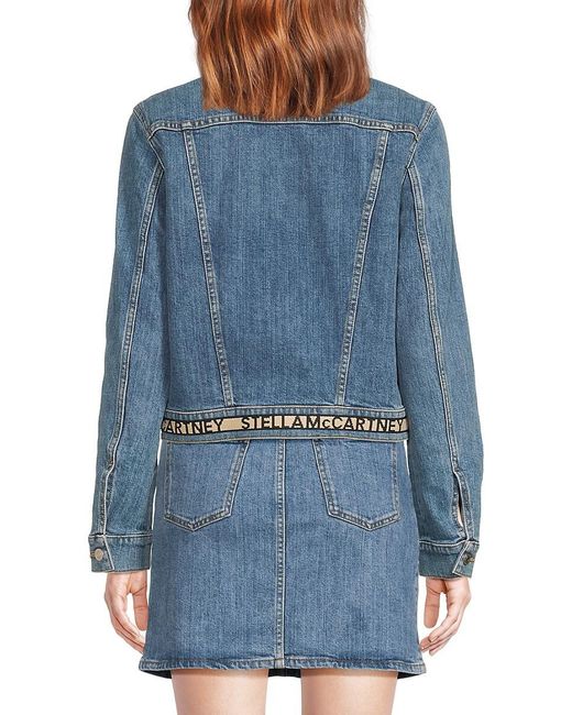 Stella McCartney Blue Logo Stretch-Cotton Denim Jacket