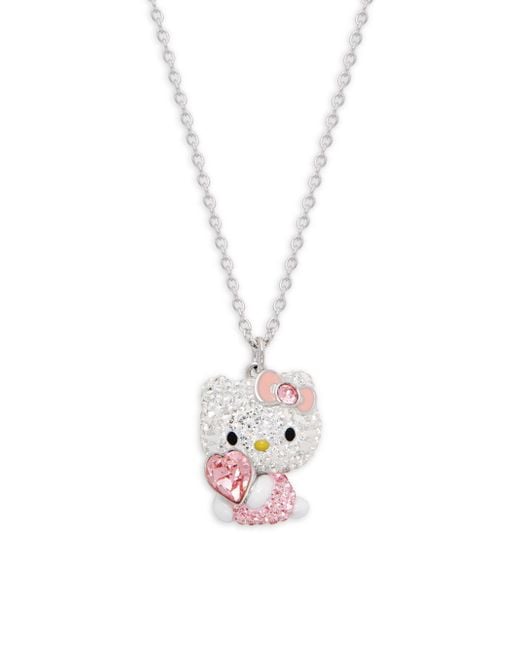 Swarovski Pink Crystal Hello Kitty Pendant Necklace