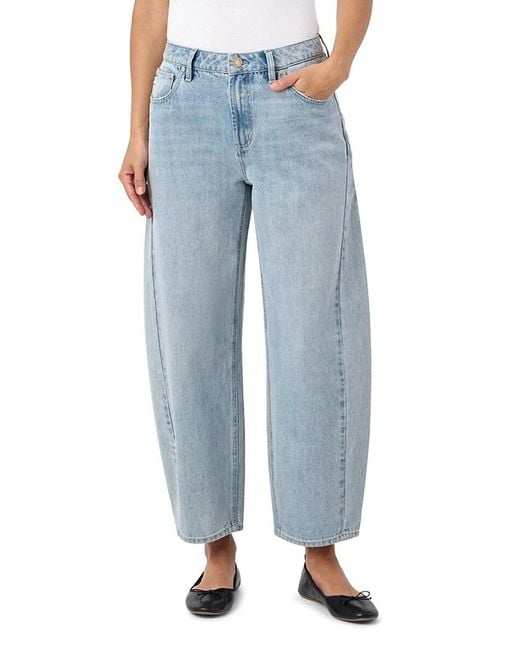 Seven7 Blue Barrel-Leg High-Rise Jeans
