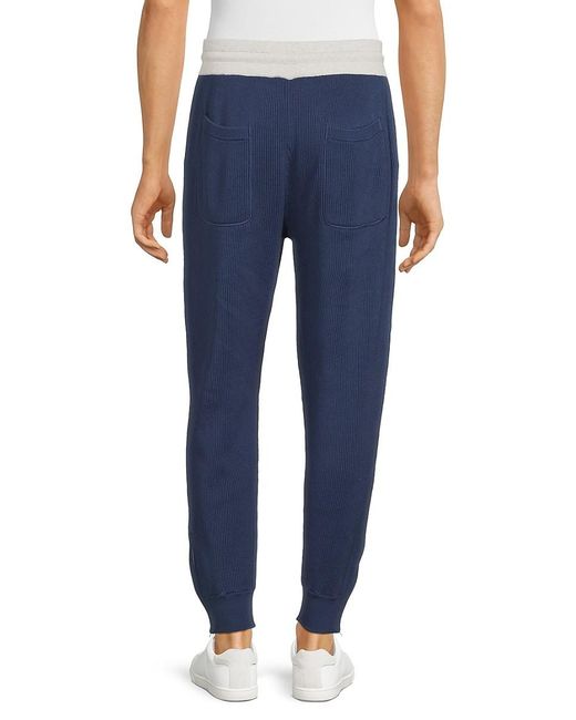 Brunello Cucinelli Blue Ribbed Drawstring Joggers for men