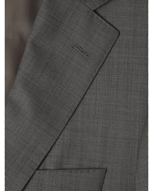 Heritage Gold Gray Textured Single-Breasted Wool Suit for men