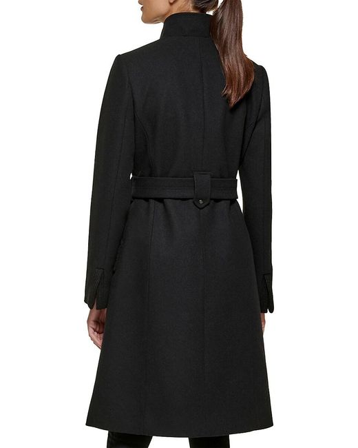 Kenneth Cole Black Notch Lapel Trench Coat