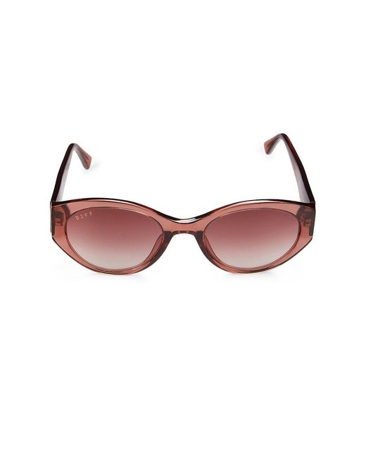DIFF Pink Linnea 54mm Oval Sunglasses
