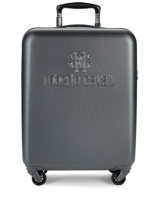 Roberto Cavalli Gray Logo Hardshell Suitcase