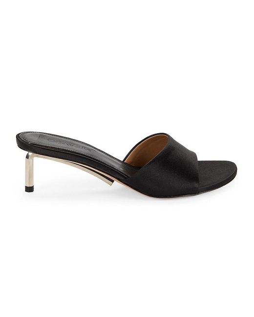 サンダル・ミュール OFF WHITE Women Sandals OWIJ042S24LEA0011010 Black Off-White c/o Virgil Abloh Silver Satin Sandals in Black | Lyst