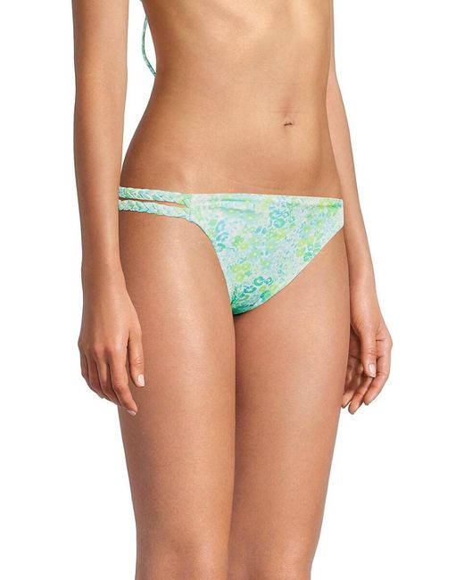 Ramy Brook Blue Bouquet Printed Liza Bikini Bottom