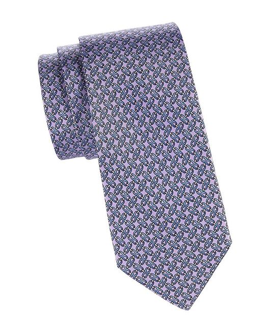 Saks Fifth Avenue Blue Chain Link Silk Tie for men