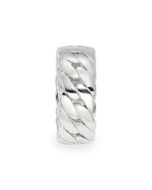 Saks Fifth Avenue White Sterling Silver Curb Chain Ring