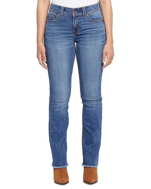 Seven7 Starlette Mid Rise Bootcut Jeans in Blue | Lyst