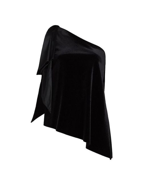 La Petite Robe Di Chiara Boni Black Yamatis Asymmetric Velvet Top