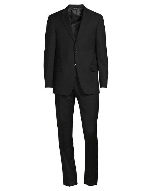 Saks Fifth Avenue Saks Fifth Avenue Modern Fit Wool Blend Suit in Black