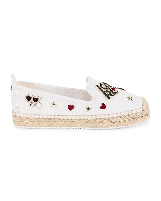 Karl Lagerfeld Pink Malvie Logo Embellished Espadrilles