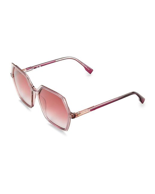 Karl Lagerfeld Pink 56mm Geometric Sunglasses