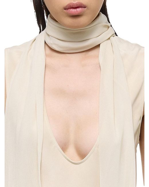 Helmut Lang Natural Silk Sleeveless Scarf Top