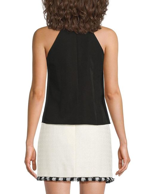 MILLY Black Preston Cady Halter Top