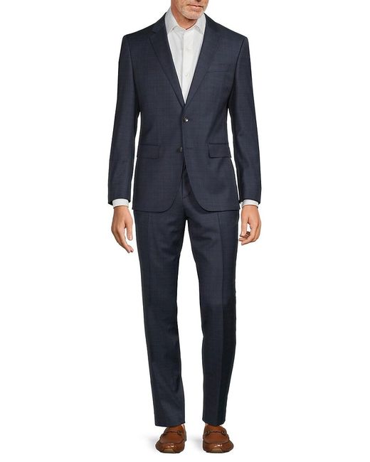 Boss Blue Huge 2-piece Wool Blend Suit for men