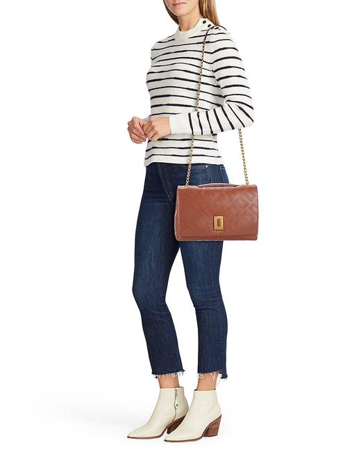 Karl Lagerfeld Lafayette Leather & Chain Shoulder Bag in Brown Lyst