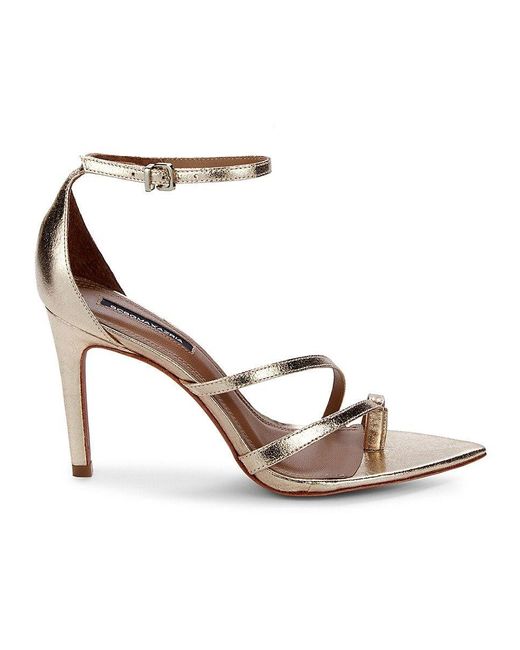 BCBGMAXAZRIA Amelia Metallic Leather Strappy Sandals Lyst