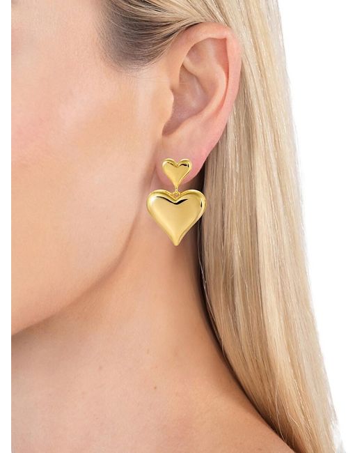 Eye Candy LA Metallic Luxe Akila 14K Goldplated Heart Drop Earrings