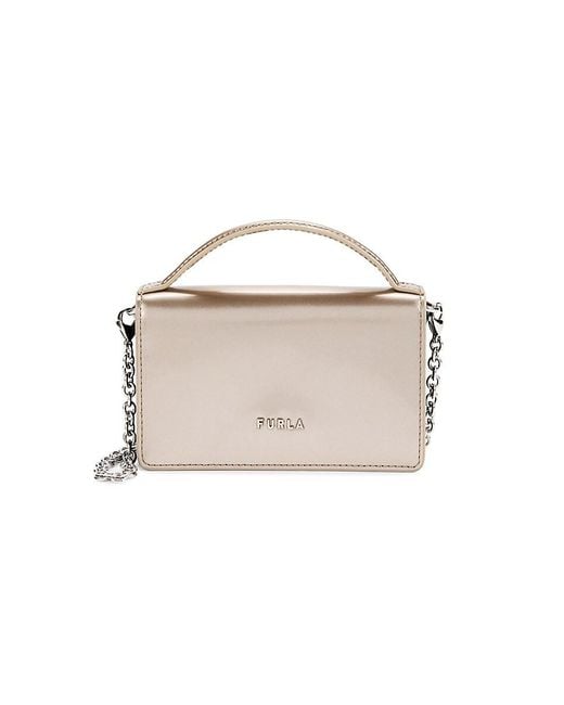 Furla White Leather Wallet On Chain