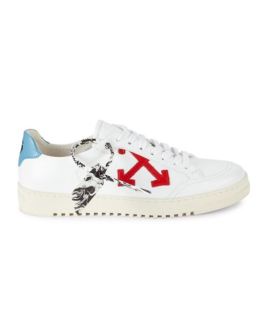 Off-White c/o Virgil Abloh Pink Logo Leather Sneakers for men