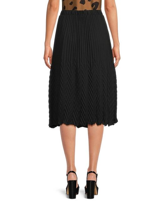 Nanette Lepore Black Knit A Line Midi Skirt