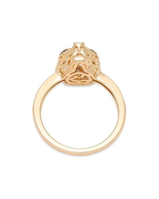 Effy Metallic Diamond Emerald Panther Ring