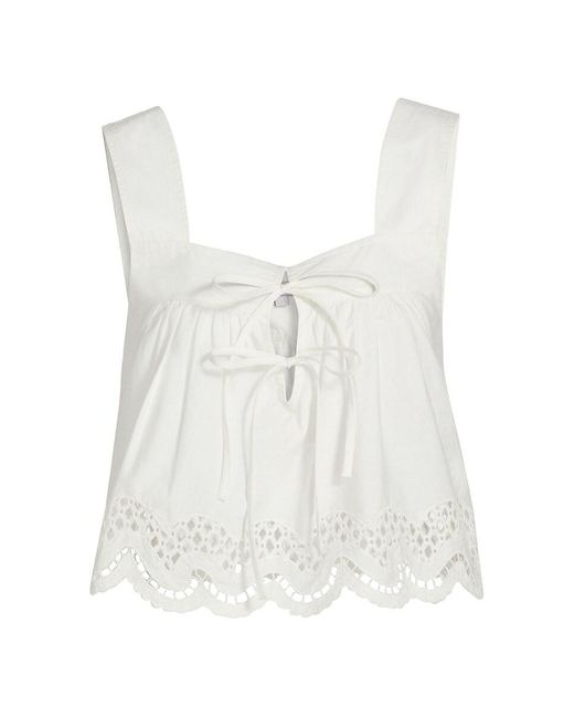 Rails White Blythe Cotton Lace Crop Top