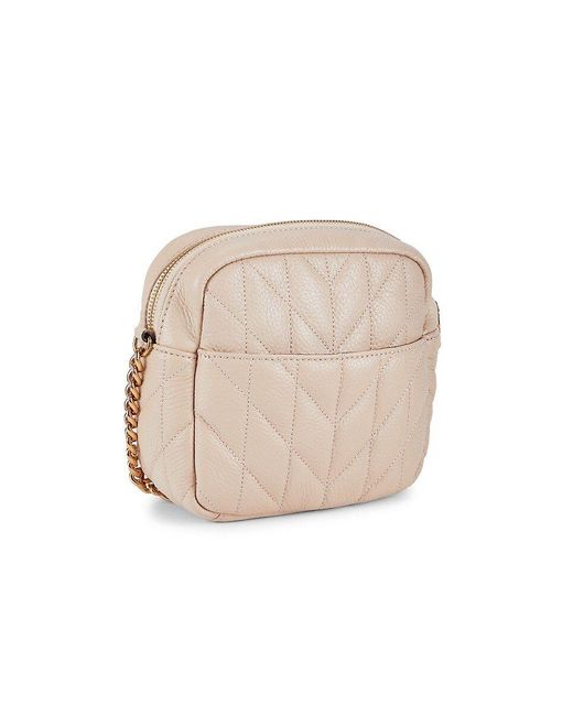 Karl Lagerfeld Logo Quilted Leather Crossbody Bag in Natural Lyst