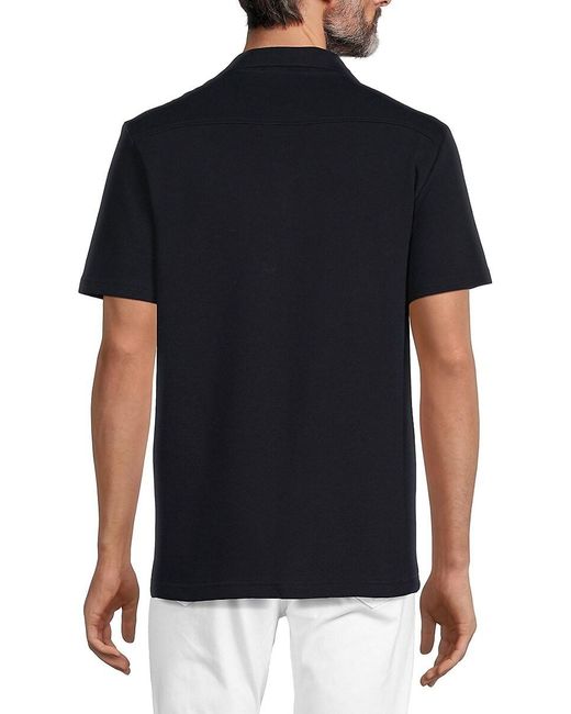 Karl Lagerfeld Black Solid Camp Shirt for men