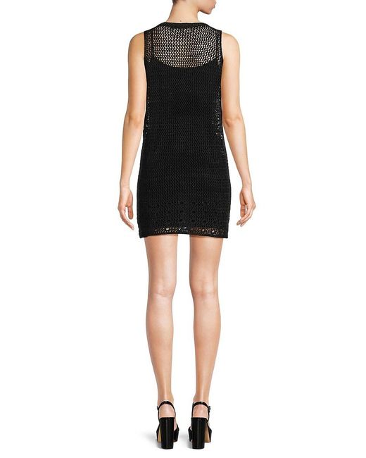Line & Dot Black Moonlight Sheer Mesh Mini Sheath Dress