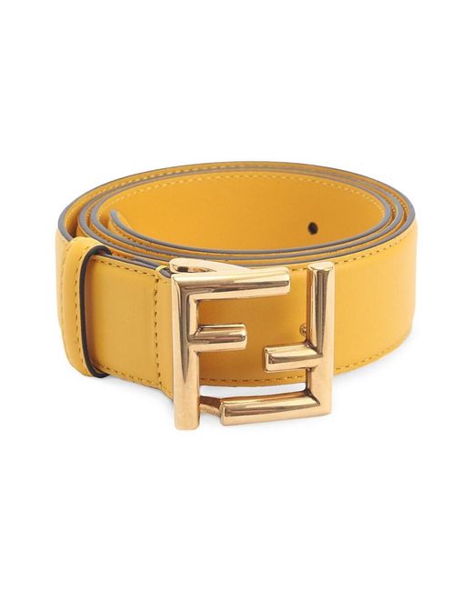Fendi yellow outlet belt