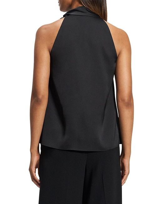 Theory Black Side-tie Halter Top