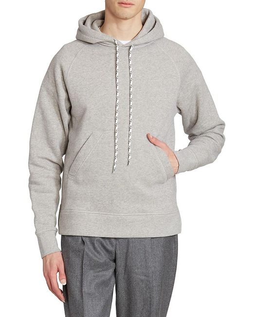 Officine Generale Octave Cotton Fleece Hoodie in Grey for Men | Lyst UK